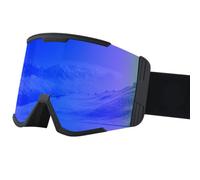 HTXONB Gafas de esquí antivaho de doble capa 2025 para hombre y mujer, gafas de nieve, gafas de montañismo a prueba de viento, negras y azules, 185 x 100 mm
