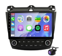 HTXPSM - Estéreo para Coche con Pantalla táctil de Doble DIN, Reproductor de DVD, navegación GPS, Android 14, para Honda Accord 7.º (2003-2007), Android Auto, Carplay, Radio FM de 10,1 Pulgadas, Cont