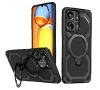 HTXWXJC Funda para Redmi 13C, Xiaomi Poco C65 Mi Poco M6 5G, soporte de anillo magnético integrado para coche, a prueba de golpes, funda protectora de TPU para Xiaomi Redmi 13C, color negro