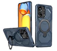 HTXWXJC Funda para Redmi 13C, Xiaomi Poco C65 Mi Poco M6 5G, soporte magnético integrado para coche, a prueba de golpes, funda protectora de TPU para Xiaomi Redmi 13C, color azul
