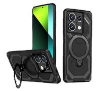 HTXWXJC Funda para Redmi Note 13 Pro 5G, Xiaomi Poco X6 5G, soporte magnético integrado para coche, a prueba de golpes, funda protectora de TPU para Xiaomi Redmi Note 13 Pro 5G, color negro