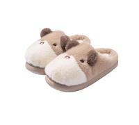 HTYUKFDG Lindas Zapatillas para Perros Kawaii, Pantuflas peludas con Animales de Dibujos Animados, Zapatos cálidos de Felpa para casa para otoño e Invierno, Chanclas de Piel