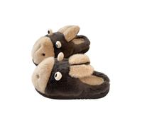 HTYUKFDG Pantuflas de burro con dibujos en 3D, estilo kawaii, bonitas, esponjosas y divertidas, for el hogar, cálidas y antideslizantes for el invierno.(Grey,36 EU)