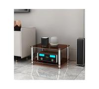 HTYUKFDG Soporte de componentes audiovisuales de Vidrio Templado, estantería for amplificadores HiFi Multicapa, estantería for Audio y vídeo, gabinete estéreo Moderno, Consola receptora(Bruin,2 Tier)