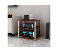 HTYUKFDG Soporte de componentes audiovisuales de Vidrio Templado, estantería for amplificadores HiFi Multicapa, estantería for Audio y vídeo, gabinete estéreo Moderno, Consola receptora(Bruin,3 Tier)