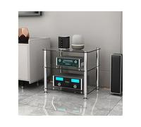 HTYUKFDG Soporte de componentes audiovisuales de Vidrio Templado, estantería for amplificadores HiFi Multicapa, estantería for Audio y vídeo, gabinete estéreo Moderno, Consola receptora(Clear,3 Tier)