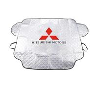 HTZSQ Coche Protector para Parabrisas para Mitsubishi Eclipse Cross 2021-2024,Papel de Aluminio con Logo Funda Parabrisa Delantero Cubierta de Parabrisas Coche Plegable Antihielo y Nieve UV