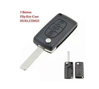 (HU83) Carcasa para llave remota de 3 botones, color negro, VA2 CE0536/HU83 CE0523. Compatible con Peugeot