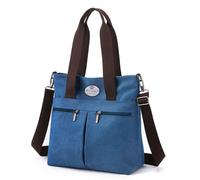 HUA ANGEL Bolso de Mano para Mujer Bolso Bandolera de Lona Grande Hobo con Múltiples Bolsillos con Asa Superior Bolsa Mamá De Trabajo Deporte Viaje Shopping Universidad