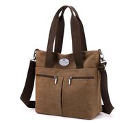 HUA ANGEL Bolso de Mano para Mujer Bolso Bandolera de Lona Grande Hobo con Múltiples Bolsillos con Asa Superior Bolsa Mamá De Trabajo Deporte Viaje Shopping Universidad