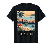 Hua Hin Tailandia Ciudad Costera Playa Puesta de Sol ilustración Camiseta