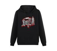 HUA JIAO MOPIAN Death Metal Band Men's Pullover Hoodies Unisex Cotton Hip Hop Print Sweatshirts Black M