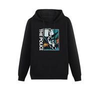 HUA JIAO MOPIAN Sting & The Police Message In A Bottle Album Cover Rock Band Men's Pullover Hoodies Unisex Cotton Hip Hop Print Sweatshirts Black M