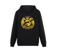 HUA JIAO MOPIAN The Legendary Sun Studio Memphjis Rock Funny Hoodies Long Sleeve Pullover Loose Hoody Mens Sweatershirt Black XL