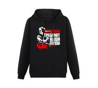 HUA JIAO MOPIAN Viktor Tsoi Kino Men's Pullover Hoodies Unisex Cotton Hip Hop Print Sweatshirts Black XXL