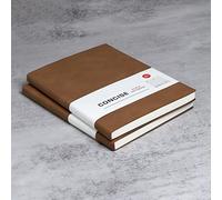 huaao B5 Cuaderno Clásico Bloc De Notas B5Tapa De Cuero Cuaderno Exquisito Simple Cuaderno Diario Agenda para Oficina Notas Viajes Estudio Reuniones Escolar Proyectos 17,5 * 25,2 cm, 2PCS Marrón