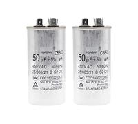 HUABAN 2 Piezas 50 uF Condensador de arranque CBB65 450V 50/60Hz Carcasa de aluminio para aire acondicionado