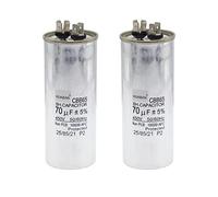 HUABAN 2 Piezas 70 uF Condensador de arranque CBB65 450V 50/60Hz Carcasa de aluminio para aire acondicionado