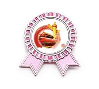 Huabiao Tiananmen - Broche redondo con insignia de patriotismo, color rosa, Medium, Metal