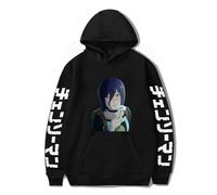 Huacaiyu Anime Chainsaw Man Hombre Sudadera con Capucha Cosplay Denji Reze Harajuku Cartoon Hoody Top Sudaderas De Manga Larga Negro XXS-4XL