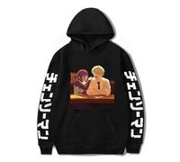 Huacaiyu Anime Chainsaw Man Hombre Sudadera con Capucha Cosplay Denji Reze Harajuku Cartoon Hoody Top Sudaderas De Manga Larga Negro XXS-4XL