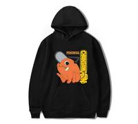 Huacaiyu Anime Chainsaw Man Sudadera con Capucha Cosplay Pochita Denji Cartoon Hoody Hombre Sudaderas De Manga Larga Top Negro XXS-4XL