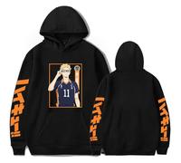 Huacaiyu Anime Haikyuu Hombre Sudadera con Capucha Cosplay High School Volleyball Cartoon Hoody Karasuno Hinata Shoyo Harajuku Top Sudaderas De Manga Larga