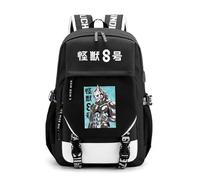 Huacaiyu Anime Kaiju No. 8 Mochila Escolar Adolescentes para Portátil de 15,6”, Anime Cosplay Kafka Soshiro Mina Universidad e Instituto Unisex - Negro