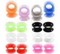 Huacan 20 Piezas Expansor de Túnel Silicona Delgada Suave Ear Plug Precing Dilatador de oreja Diez Color 6MM