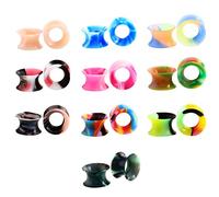Huacan 20 Piezas Expansor de Túnel Silicona Delgada Suave Ear Plug Precing Dilatador de oreja Diez Color 6MM