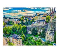 HUADADA Puzzle de 1000 piezas para adultos y niños, juego imposible, regalo de rompecabezas, rompecabezas inteligentes, puzles coloridos, puzles de Luxemburgo