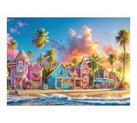 HUADADA Puzzle de 1000 piezas para adultos y niños, juego imposible, regalo de rompecabezas, rompecabezas inteligentes, puzles coloridos, rompecabezas con diseño de puerto colorido