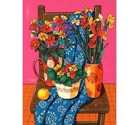 HUADADA Rompecabezas de 500 piezas para adultos, rompecabezas difícil de 500 piezas para adultos, decoración familiar, flores en el taburete (sin áreas particionadas en la parte posterior)