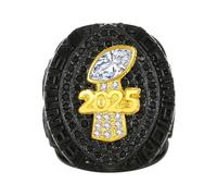 Huadafun Anillo de Campeón Fantasy Football 2025 con Caja de Exhibición - Réplica del Trofeo FFL League, Recuerdo de Rugby y Fútbol, Regalo para Fans, Amigos, Familia y Coleccionistas,Negro,9#