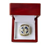 Huadafun Anillo del Campeonato Fantasy Football 2022 - Anillo FFL Pesado, Acabado Zircón Azul, Regalo Ideal para Fans, Hombres, Alumni & Amigos,13#