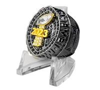 Huadafun Anillo del Campeonato Fantasy Football 2023 - Anillo Pesado FFL Chapado en Negro para Ganador de Liga, Ideal para Colección Fantasy & Regalo para Aficionados,9#