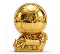 Huadafun Réplica de Trofeo GOL Dorado, Premio al Mejor Jugador y Trofeo MVP para Fans de Fútbol, Recuerdo Regalo Coleccionable de Resina,35cm