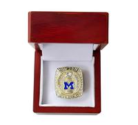 Huadafun Réplica del Anillo Campeón Rose Bowl 2021 - Michigan Wolverines Anillo, Colección Rugby y Deporte Universitario, Regalo para Hombres, Niños, Exalumnos y Fans