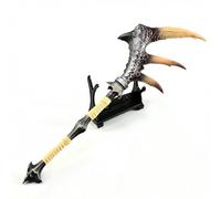 Huadafun Réplica Hoz Fantasía con Soporte, Modelo Mini de Metal Coleccionable, Decoración Escritorio Gaming, Estilo Dragón Decoración Estantería, Regalo para Gamers y Coleccionistas