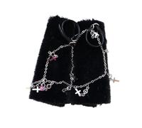 HuadaXtai 1 Par Boot Cuffs Figura Articulada Ropa Muñeca Miniatura Accesorio Resistente Tela Metal Adecuado para Regalar Decoración Colección Muñecos, Negro