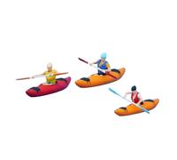 HuadaXtai 3 Piezas Figura Miniatura Kayak Modelo Barco de Resina para Presentación de Escena Table Adecuado para Regalo Adorno y Fotografía