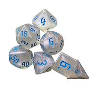 HuadaXtai 7 Piezas Dados Acrílicos Accesorios Juegos de Mesa Enseñanza Matemática Rodantes para Juegos de Cartas Fiestas, Azul, azul2