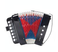 HuadaXtai Acordeón Infantil para Descubrir la Música con Siete Teclas Material Botones de Bajos Incluidos Adecuado para Lecciones Actividades Familiares Escuela, Negro