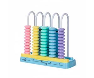 HuadaXtai Aritmético Infantil con Bastidor Colorido Herramienta de Aprendizaje de Operaciones Básicas Mecanismo de Sencillo Apoyo a Pensamiento Lógico Adecuado, Azul, 5 Filas