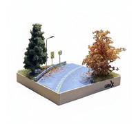 HuadaXtai Autumn Diorama Model Diorama de Otoño Escala 1 64 Miniatura de Carretera Maqueta de Calle Escena de Colección Hecha a Mano en Madera Plástico y Resina, 20x20cm, Autumn A