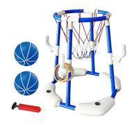 HuadaXtai Baloncesto Acuático Infantil Aro para Lanzar Aros con Pelota y Base Estable Experiencia Dinámica Adecuado para Piscina Reuniones Interiores y Exteriores, Blue