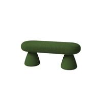 HuadaXtai Banco de Borreguillo Banco Taburete Banqueta Asiento con Diseño Irregular Moderno Cubierta Mullida y Soporte Estable de Madera Adecuado para Vestidor, 1.2 Metros, Verde