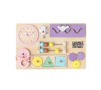 HuadaXtai Busy Board Juego Interactivo Infantil Sensorial y Motriz Tablero Educativo de Madera Resistente con Esquinas Redondeadas Adecuado para Educación