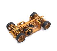 HuadaXtai Chasis de Coche de Derrape RC Chasis Bastidor Estructura Marco de Escala 1/28 con Servo Metálico de Base Lista para Motor Rodaje Optimizado para, Oro