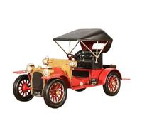 HuadaXtai Coche Antiguo Americano Hierro Coleccionable Coche Miniatura Vintage Metal Sólido Estatua corativa para, Estantería, Rojo